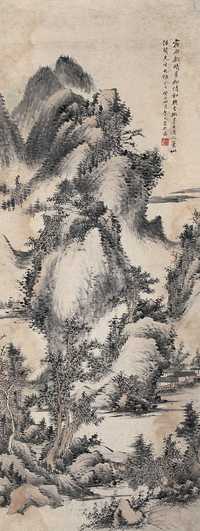 季寿 山水 立轴
